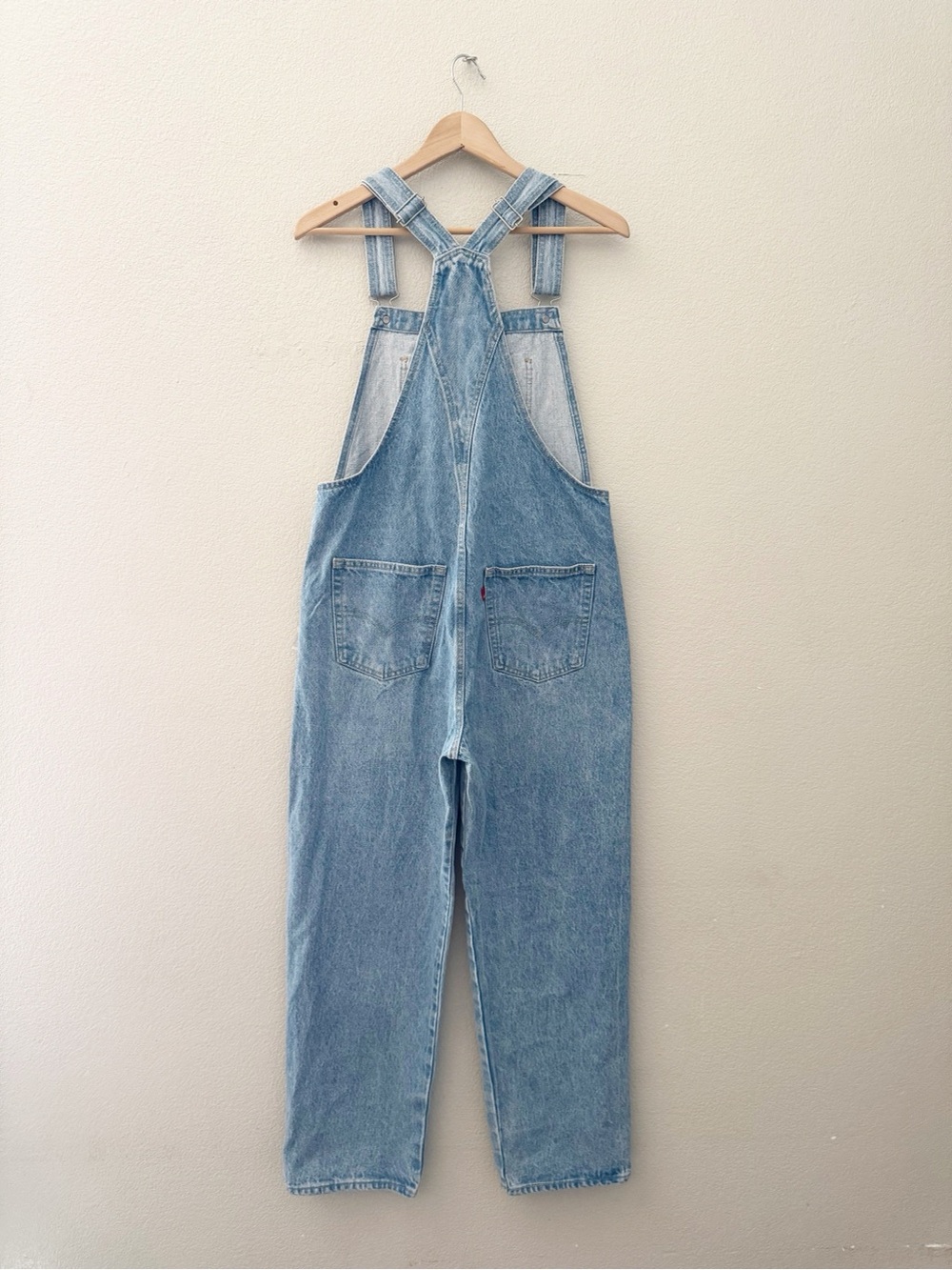 Levis Vintage Straight Denim Overalls Light Wash What A Delight Jean Classic 90s - Picture 8 of 14